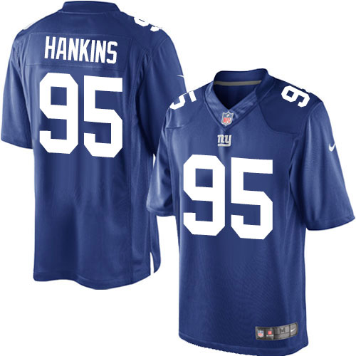 Men's Limited Johnathan Hankins Nike Jersey Royal Blue Home - #95 NFL New York Giants